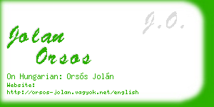 jolan orsos business card